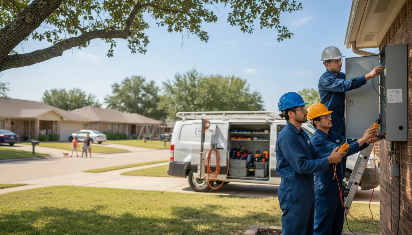 Certified electrician providing emergency electrical services in Rhome, TX